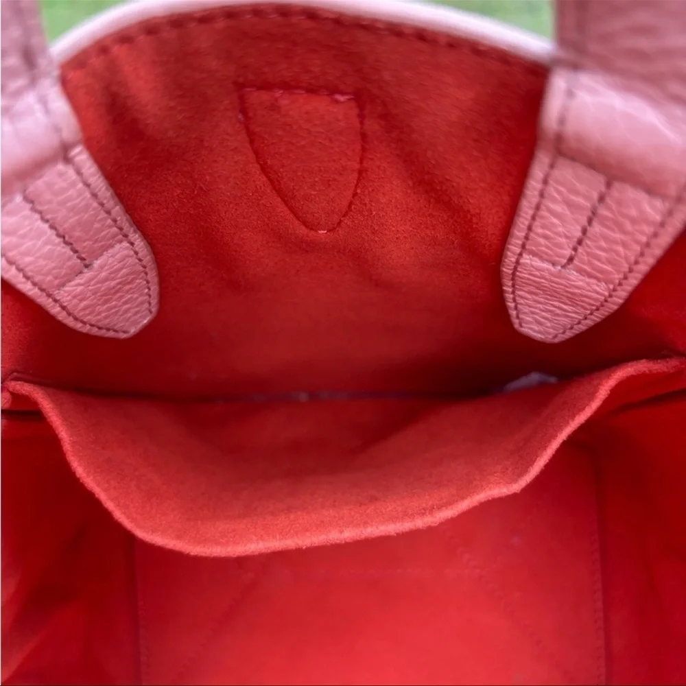 Furla Tote EUC Crossbody Genuine Leather Bag pebbled leather free charm & scarf - Picture 7 of 12